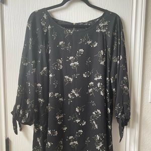 Black floral blouse